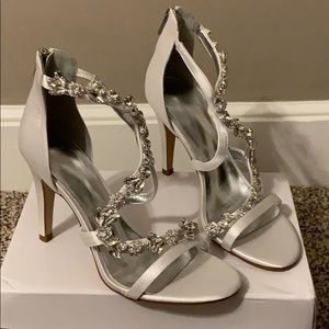 Brand New in box White Satin heels